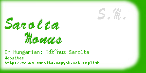 sarolta monus business card